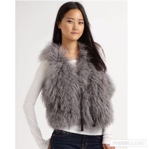 Sabine 100% Mongolian Fur Vest Grey Size XS